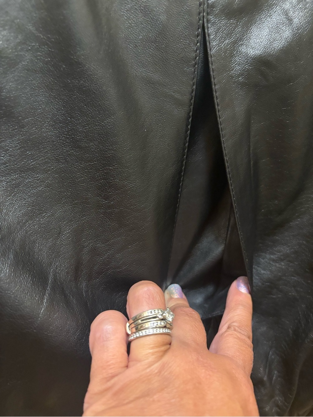 Anna Sui Black 100% Leather Zip Front Jacket Women’s Small Moto Designer - Picture 16 of 16